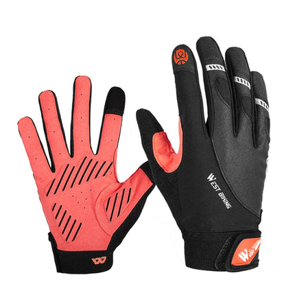 WEST BIKING YP0211209 Bicycle Gloves Shock Absorber Anti-Slip Touch Screen Glove, Size: L(Pink Black)-garmade.com