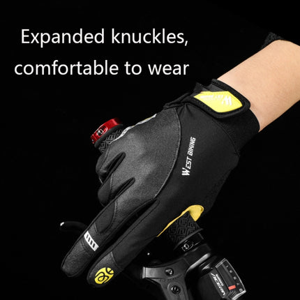 WEST BIKING YP0211209 Bicycle Gloves Shock Absorber Anti-Slip Touch Screen Glove, Size: XL(Yellow Black)-garmade.com