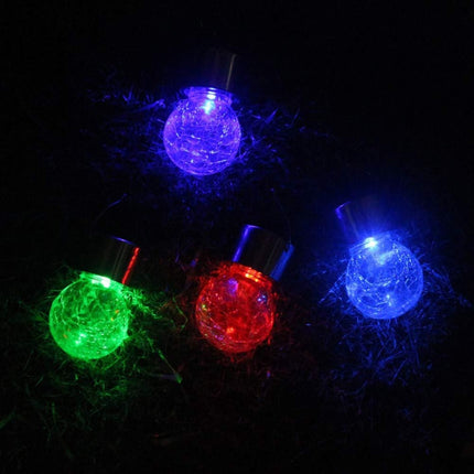 12 PCS Crackle Ball Solar Chandelier Outdoor Garden Courtyard Holiday Decoration Light With Clip(Colorful Light)-garmade.com