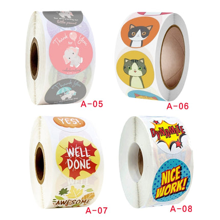 10 Rolls Teacher Reward Students Children Cute Stickers Toy Decoration Stickers, Size: 2.5cm / 1 Inch(A-08)-garmade.com