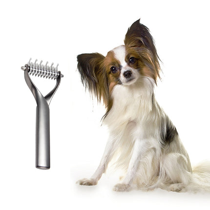 Pet Comb Zinc Alloy Double-Sided Cat Dog Cleaning Beauty Hair Removal Comb, Specification: Black Small(Ordinary Packaging)-garmade.com