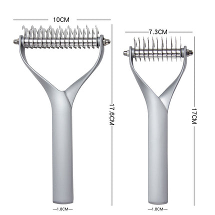 Pet Comb Zinc Alloy Double-Sided Cat Dog Cleaning Beauty Hair Removal Comb, Specification: Black Small(Ordinary Packaging)-garmade.com