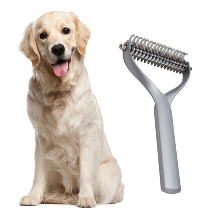 Pet Comb Zinc Alloy Double-Sided Cat Dog Cleaning Beauty Hair Removal Comb, Specification: Black Large(Ordinary Packaging)-garmade.com