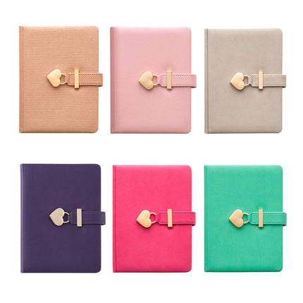 8032 Couple Notebook With Lock Hardcover Notepad Handbook(Champagne)-garmade.com