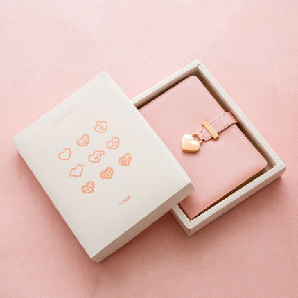 8032 Couple Notebook With Lock Hardcover Notepad Handbook(Champagne)-garmade.com