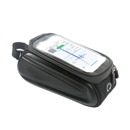 B50 Bicycle Hard Shell Front Beam Bag Mobile Phone Touch Screen Anti-Pouring Water Tube Bag(Black)-garmade.com
