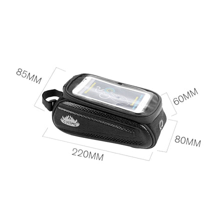 B50 Bicycle Hard Shell Front Beam Bag Mobile Phone Touch Screen Anti-Pouring Water Tube Bag(Black)-garmade.com