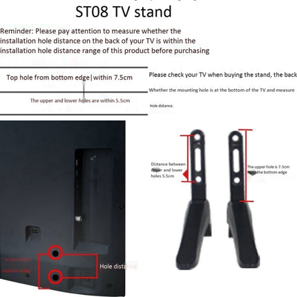 ST08 Punch-Free Base Stand Desktop Stand Holder for 32-65 inch LCD LED Flat Panel Television-garmade.com