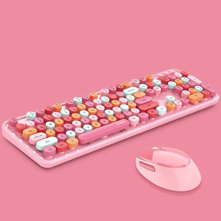 Mofii Sweet Wireless Keyboard And Mouse Set Girls Punk Keyboard Office Set, Colour: Pink Mixed Version-garmade.com