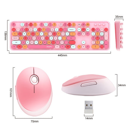 Mofii Sweet Wireless Keyboard And Mouse Set Girls Punk Keyboard Office Set, Colour: Pink Mixed Version-garmade.com