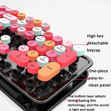 Mofii Sweet Wireless Keyboard And Mouse Set Girls Punk Keyboard Office Set, Colour: Green Mixed Version-garmade.com