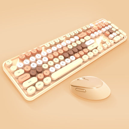 Mofii Sweet Wireless Keyboard And Mouse Set Girls Punk Keyboard Office Set, Colour: Milk Tea Mixed Color-garmade.com