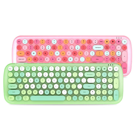MOFii CANDY-BT 100-Keys Wireless Bluetooth Keyboard, Support Simultaneous Connection of 3 Devices( Green Mixed Version)-garmade.com