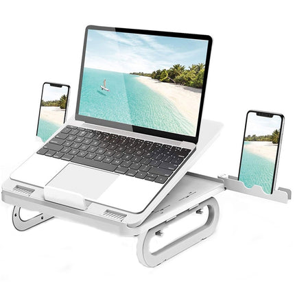A23 Foldable Notebook Stand With 10-Speed Adjustment Computer Cooling Lifting Stand, Colour: Regular (White )-garmade.com