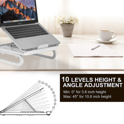 A23 Foldable Notebook Stand With 10-Speed Adjustment Computer Cooling Lifting Stand, Colour: Regular (Black )-garmade.com