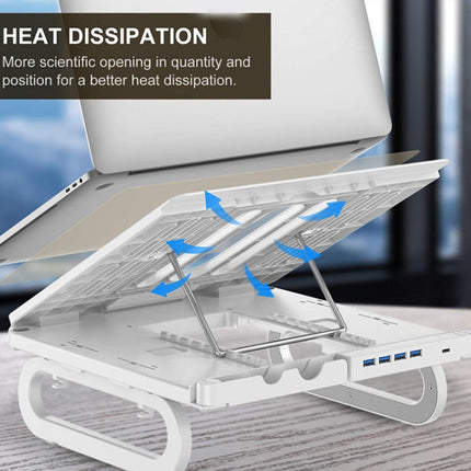 A23 Foldable Notebook Stand With 10-Speed Adjustment Computer Cooling Lifting Stand, Colour: Regular (Black )-garmade.com