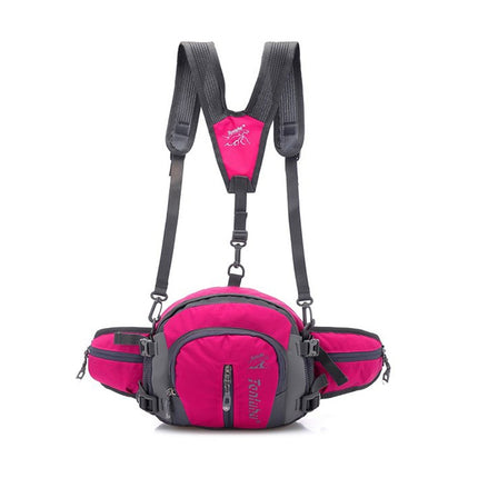 Tanluhu TLH322 Multi-Function Outdoor Waist Bag Hiking Riding Kettle Bag Travel SLR Camera Bag(Rose Red)-garmade.com