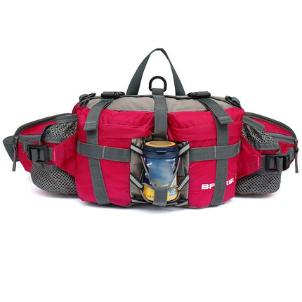 5L Outdoor Sports Multifunctional Cycling Hiking Waist Bag Waterproof Large-Capacity Kettle Bag, Size: 28.5 x 15 x 13cm(Rose Red)-garmade.com