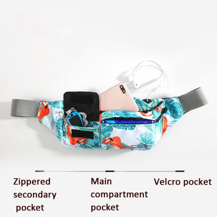 YIPINU YHB Sports Waist Bag Waterproof Outdoor Chest Bag Multi-Function Mobile Phone Bag(Tropical Plants)-garmade.com