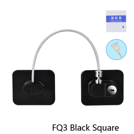 2 PCS Child Safety Lock High-Rise Protective Lock, Colour: FQ3 Black Square-garmade.com
