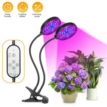 LED Plant Growth Lamp Red Blue Spectrum 5-Speed Dimming Timing Fill LightLED Plant Growth Lamp, Power: 30W (Two Heads)-garmade.com