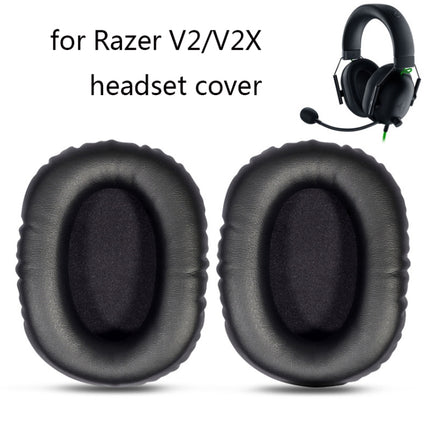 2 PCS Headset Sponge Cover For Razer V2, Colour: Black Skin Black Net-garmade.com