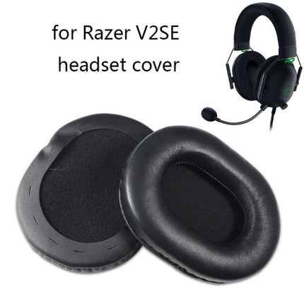 2 PCS Headset Sponge Cover For Razer V2, Colour: Black Lambskin-garmade.com