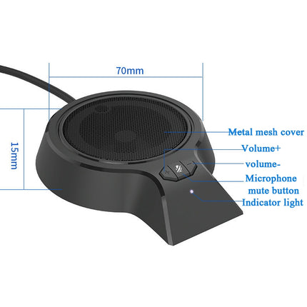 M100PRO Built-in Speaker 360-Degree Pickup Video Voice Call USB Omnidirectional Microphone Conference Microphone Webcast Microphone-garmade.com