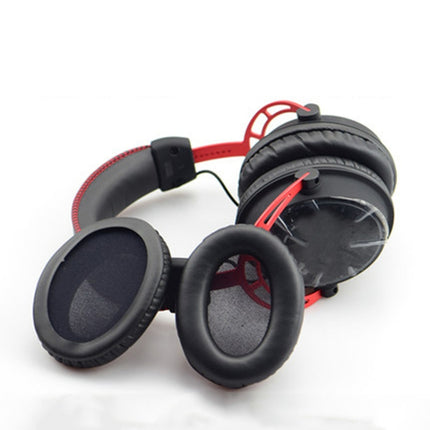 2 PCS Headset Sponge Cover Ear Pad Leather Case For Kingston Cloud Silver II, Colour: Black Splicing-garmade.com