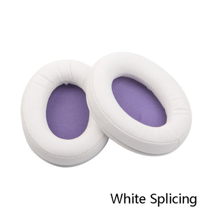 2 PCS Headset Sponge Cover Ear Pad Leather Case For Kingston Cloud Silver II, Colour: White Splicing-garmade.com