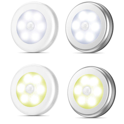 6 LED Home Wardrobe Smart Human Body Sensor Light, Light color: Warm Light (White)-garmade.com