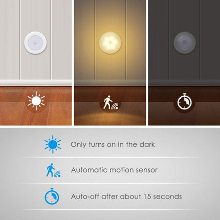 6 LED Home Wardrobe Smart Human Body Sensor Light, Light color: Warm Light (Silver)-garmade.com