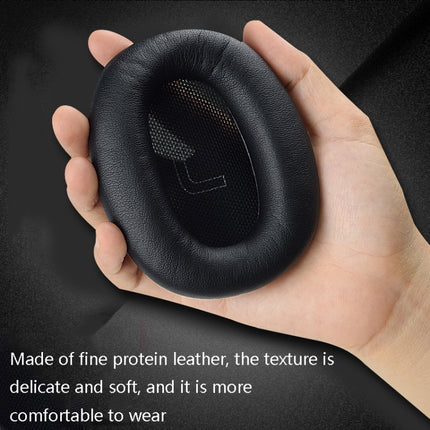 1 Pair Protein Skin Leather Headest Sponge Earmuffs For Edifier W820BT / W808BT / K815 / K815PG1 / H840 / K800 / K830(Black)-garmade.com
