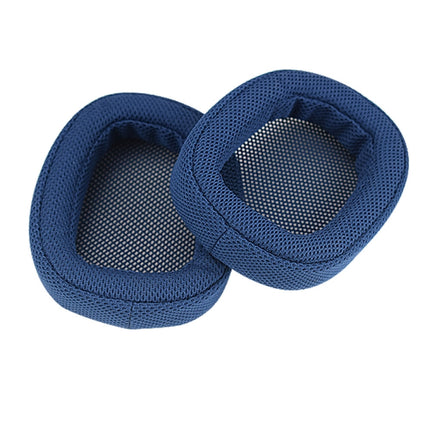 2 PCS Suitable for Logitech G433 G Pro Headphone Cover Sponge Cover Earmuffs(Blue Grid)-garmade.com