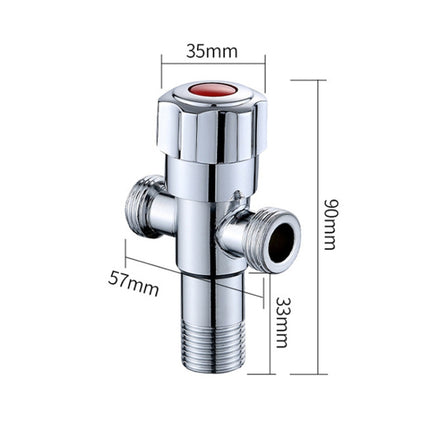 2 PCS Stainless Steel Double Outlet Angle Valve Single Handle Double Control 1 In 2 Out Electroplating Wire Drawing Angle Valve, Specification: Plated-garmade.com