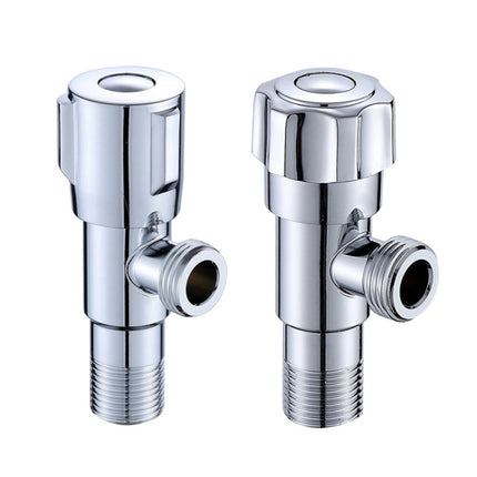 2 PCS Stainless Steel Angle Valve Single Handle Electroplating Wire Drawing Angle Valve, Specification: Three Round Plated Cold Water-garmade.com