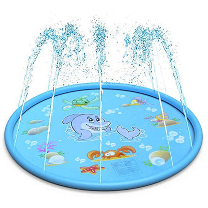 Round Water Pad Children Water Fun Toy Outdoor Lawn Mat, Diameter: 170cm(Dolphins)-garmade.com