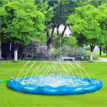 Round Water Pad Children Water Fun Toy Outdoor Lawn Mat, Diameter: 170cm( Blue Letter)-garmade.com