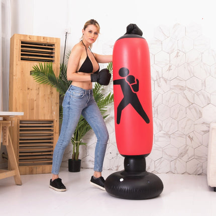 Thickened Fitness Adult Children Vertical Inflatable Non-Tumbler Boxing Column Inflatable Venting Angry Boxing Sandbag, Specification: Height 160cm(Red )-garmade.com