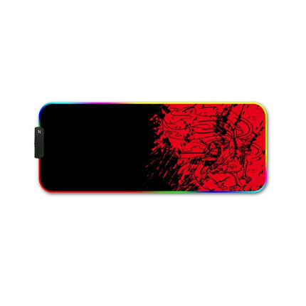250x350x3mm F-01 Rubber Thermal Transfer RGB Luminous Non-Slip Mouse Pad(Red Fox)-garmade.com