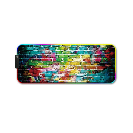 260x390x3mm F-01 Rubber Thermal Transfer RGB Luminous Non-Slip Mouse Pad(Colorful Brick)-garmade.com