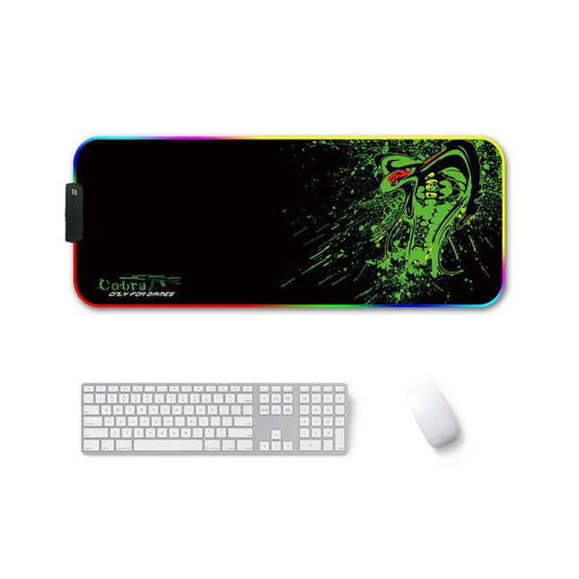 350x900x3mm F-01 Rubber Thermal Transfer RGB Luminous Non-Slip Mouse Pad(Brontosaurus)-garmade.com