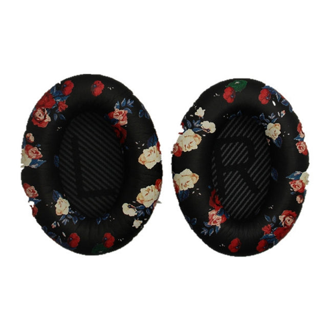 2 PCS Headset Sponge Cover For BOSE QC15 / QC3 / QC2 / QC25 / AE2 / AE2i(Print Color + Black LR)-garmade.com