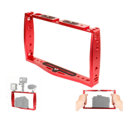 Diving Dual Handheld Grip Bracket Stabilizer Extension Phone Clamp Camera Rig Cage Underwater Case for GoPro HERO9 /8 /7, Colour: Red-garmade.com