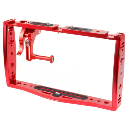 Diving Dual Handheld Grip Bracket Stabilizer Extension Phone Clamp Camera Rig Cage Underwater Case for GoPro HERO9 /8 /7, Colour: Red Bracket + Shutter-garmade.com