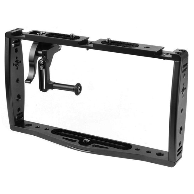 Diving Dual Handheld Grip Bracket Stabilizer Extension Phone Clamp Camera Rig Cage Underwater Case for GoPro HERO9 /8 /7, Colour: Black Bracket + Shutter-garmade.com