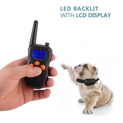 998DC Bark Stopper Remote Control Electric Shock Collar Dog Training Device, UK Plug-garmade.com