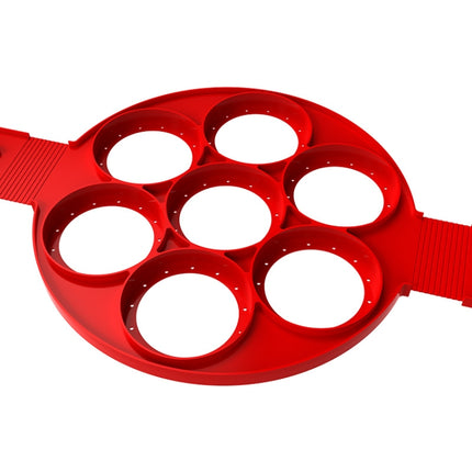 4 PCS Food Grade Baking Tool Breakfast Seven-Hole Omelette(Red)-garmade.com