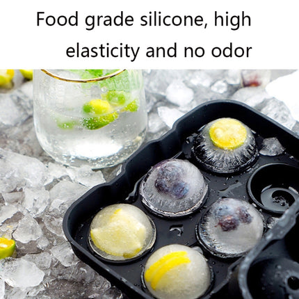 2 PCS Bar Whiskey Silicone Ice Tray Mold, Specification: 6 Grid Square Cover(Black)-garmade.com