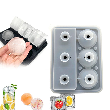 2 PCS Bar Whiskey Silicone Ice Tray Mold, Specification: 6 Grid Square Cover(Black)-garmade.com